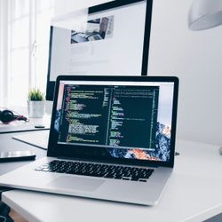 laptop on a desk