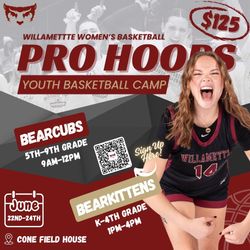 Willamette Women's Basketball Pro Hoops Youth Basketball Camp Flyer