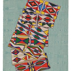 Wendy Red Star (Apsáalooke, born 1981), "Where Bears Dance", 2024, ed. 25, nine-color lithograph, printed by Judith Baumann, 26 x 22 inches, Crow’s Shadow Print Archive, CSP 23-101 (CSPI 2). Photo: Dale Peterson.