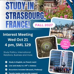 poster image with Study in Strasbourg France and meeting details