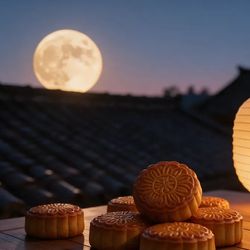 At the Mid-Autumn Festival we eat mooncakes, light lanterns, and enjoy watching the moon!